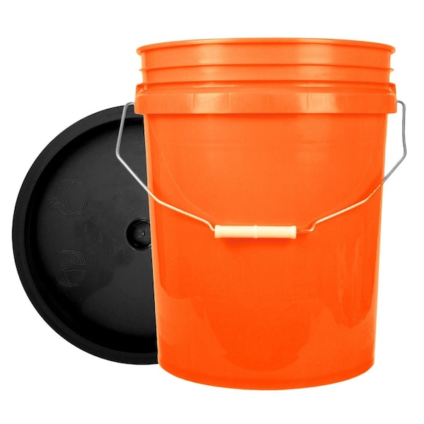 World Enterprises Bucket, 12 in H, Orange and Black 5ORG,345BLK - main